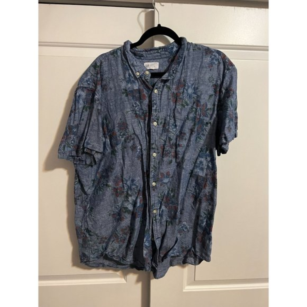 Gap Hawaiian Floral Short Sleeve Button Up Shirt - Size XXL